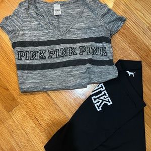 PINK - size medium. Lounge tee & biker short set